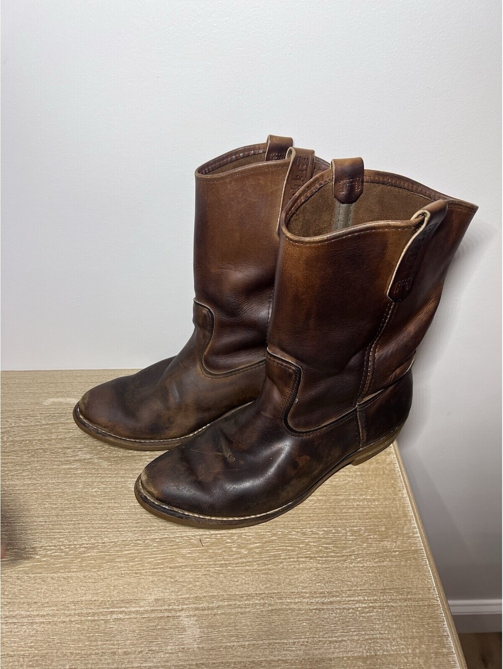 Red Wing Pecos Boots Mens 10.5 Brown Nailseat Work Boots